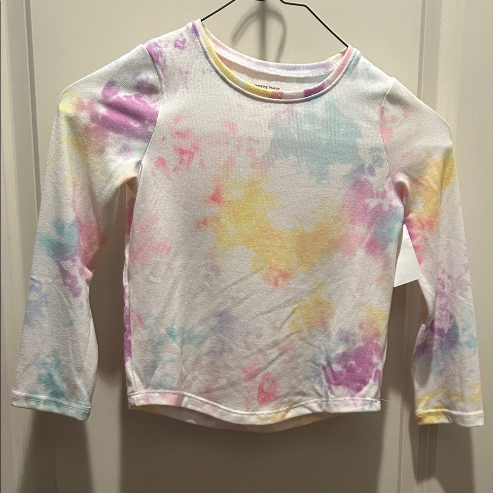 Jumping Beans Softest Tee Longsleeve Tie dye Shirt Toddler Girl 4 NWT